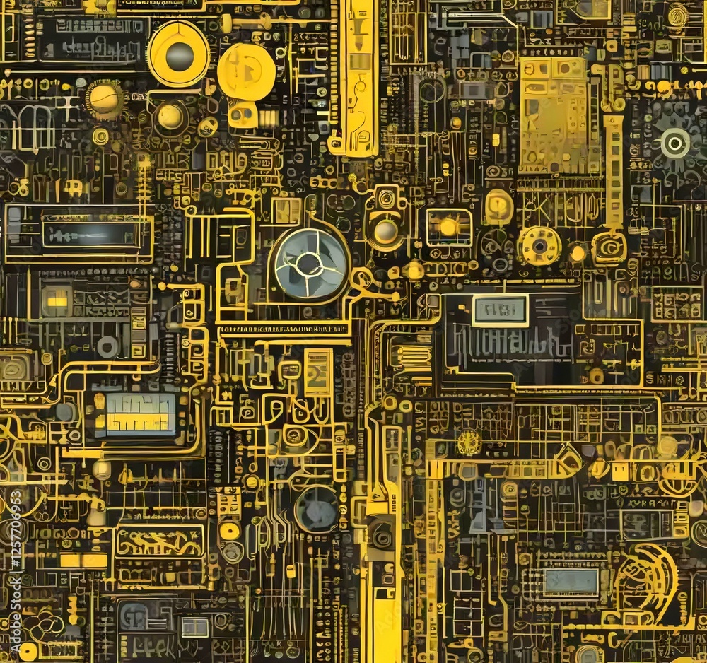 Fototapeta premium Illustration of abstract technology background.