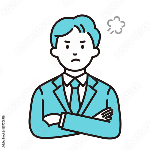 怒る若い会社員　ベクター