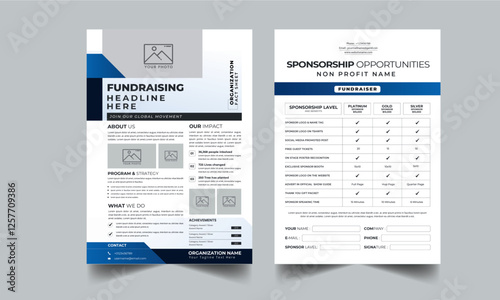  Nonprofit Event Sponsorship Levels Fundraising Flyers 2 style design layout concept