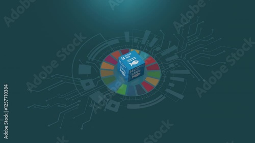 Goal 14 Life Below Water 17 SDGs Global Goals Digital Benefits Animation On Circuit Board Concept