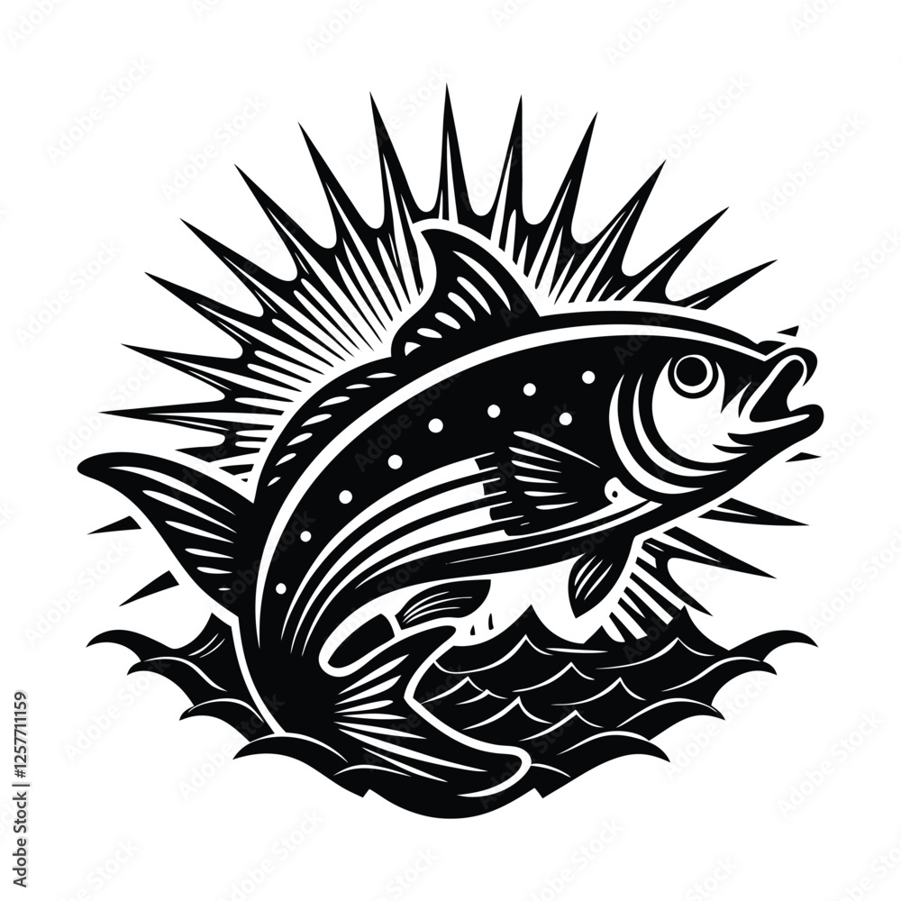 Obraz premium Vintage fishing logo Vector Images