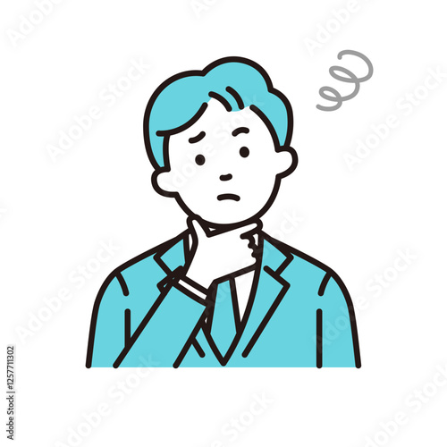 悩む若い会社員　ベクター
