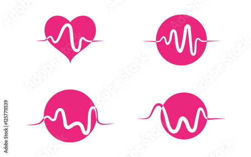 Heartbeat line Pulse Vector illustration design