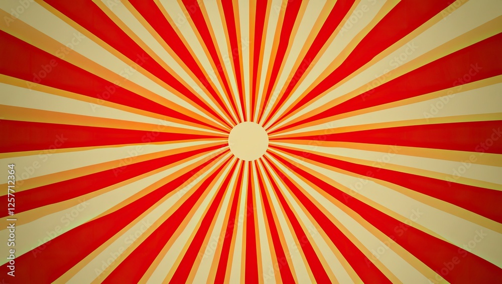 Fototapeta premium Abstract Red and Beige Sunburst Background Image Vintage Radiating Stripes Design Retro Style Graphic