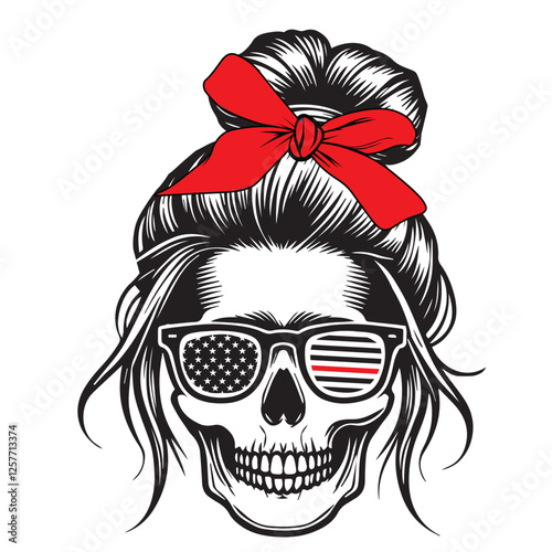 Fire Department Firefighter Girl Head Vector Clipart
