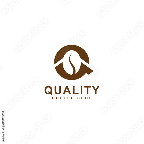 Creative letter Q logo combined with a coffee element in brown. Perfect for coffee shops, cafés, and beverage brands. Stylish, warm, and inviting design for a strong brand identity.