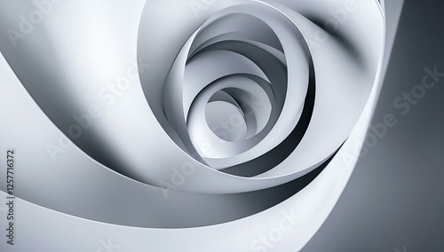 Abstract White Swirling Spiral Form Modern Art Design Background