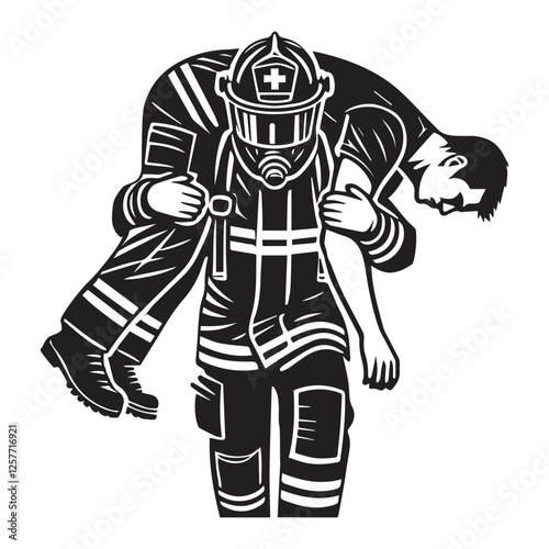 Fire department vector illustration, Fireman clipart Design
