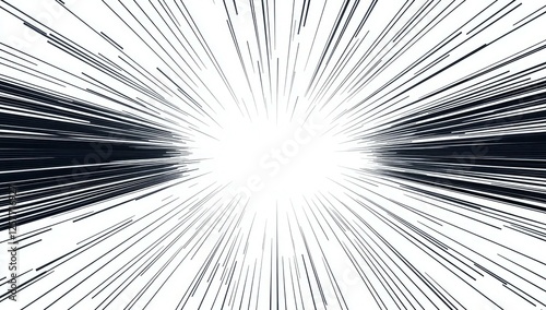Abstract Speed Lines Background Graphic Design Illustration Digital Art Black and White Radiating Lines Zoom Burst Effect