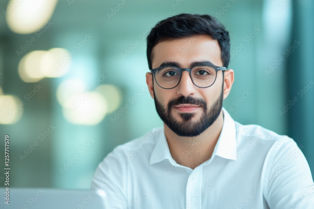 Obraz premium Man with Glasses in Business Setting
