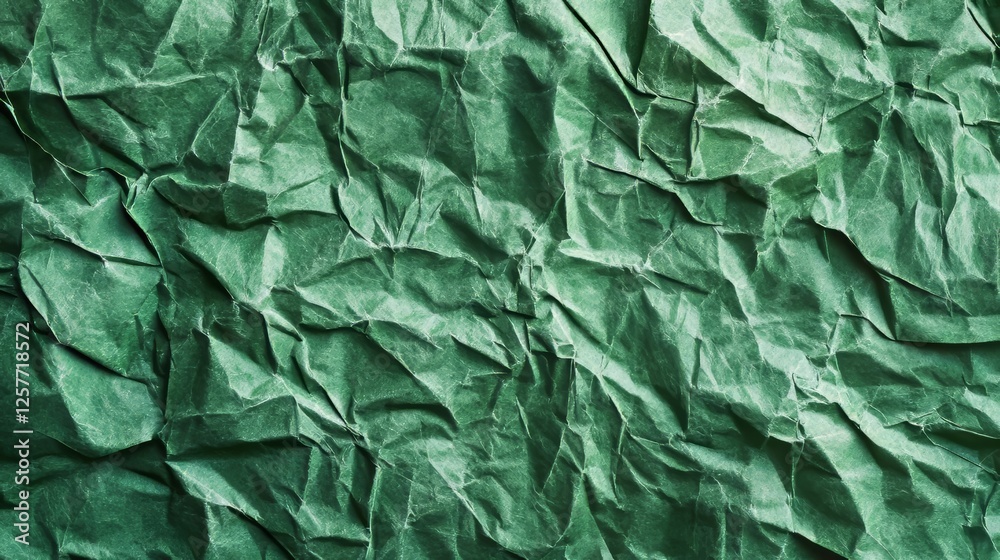 Fototapeta premium Crumpled Green Paper