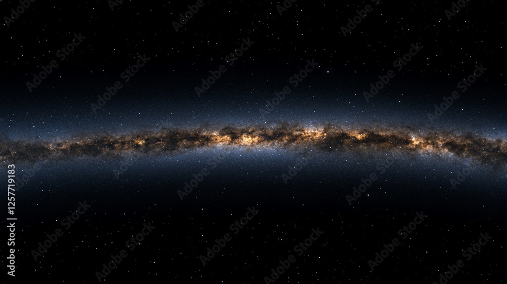 Fototapeta premium Milky Way Galaxy Panorama: A Celestial River of Stars