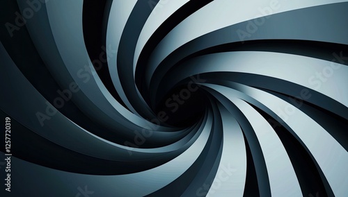Abstract Swirling Vortex of Dark Blue and Light Gray Hues Creating a Hypnotic Depth Illusion