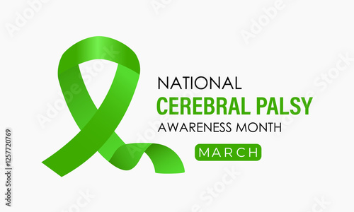 Vector graphic of National Cerebral Palsy Awareness Month is observed every year in March. That affect movement, muscle tone, and posture.  Design for banner, cards, prints, social media, poster.
