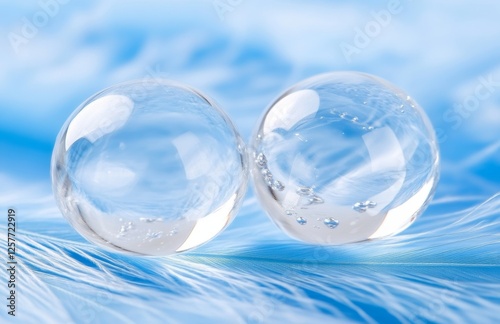 Wallpaper Mural Ein präzises Bild eines Wassertropfens, der auf einer blauen Vogelfeder sitzt Torontodigital.ca