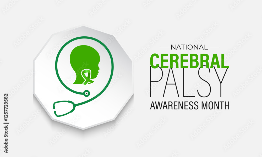 Vector graphic of National Cerebral Palsy Awareness Month is observed every year in March. That affect movement, muscle tone, and posture. Design for banner, cards, prints, social media, poster. Vector graphic of National Cerebral Palsy Awareness Month is observed every year in March. That affect movement, muscle tone, and posture. Design for banner, cards, prints, social media, poster.
