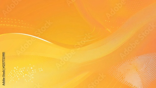 Abstract Orange Background with Flowing Waves and Dotted Patterns