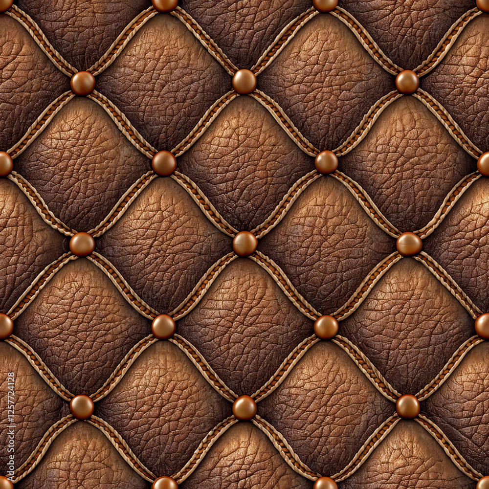 Obraz premium Seamless quilted leather texture with buttons