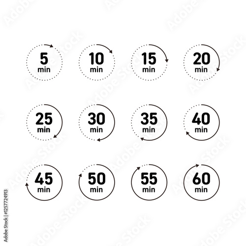 シンプルな5分刻みの時計素材セット