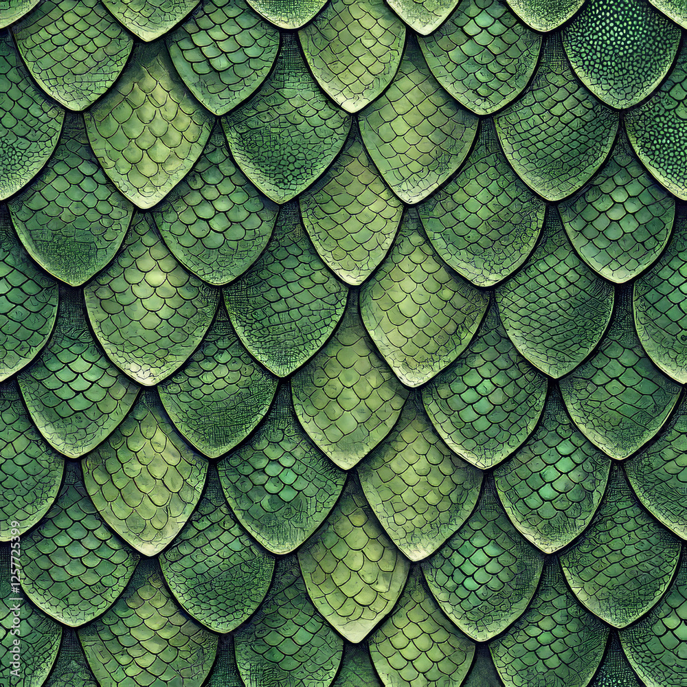 Obraz premium Seamless reptile skin texture with green scales
