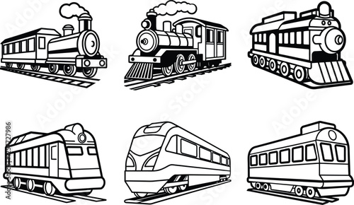 A beautiful train line art collection.