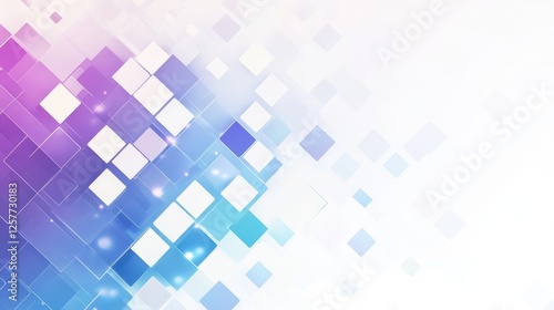 slide presentation background in blue, white, and purple. The background is white and has some translucent squares on it, great for a corporate marketing presentation background