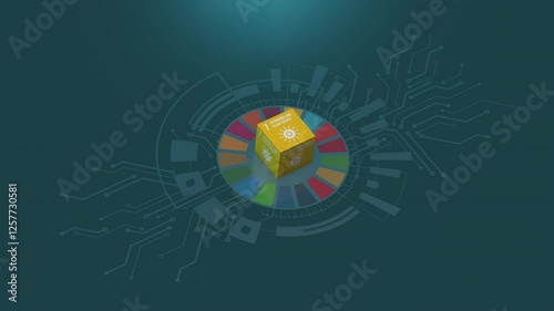 Goal 7 Affordable And Clean Energy 17 SDGs Global Goals Digital Benefits Animation On Circuit Board Concept