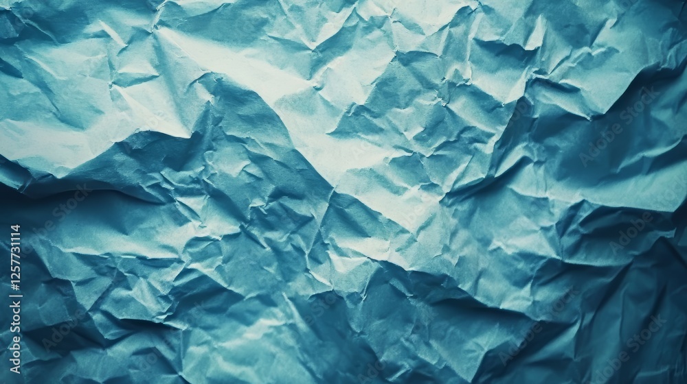 Obraz premium Crumpled blue paper abstract background.