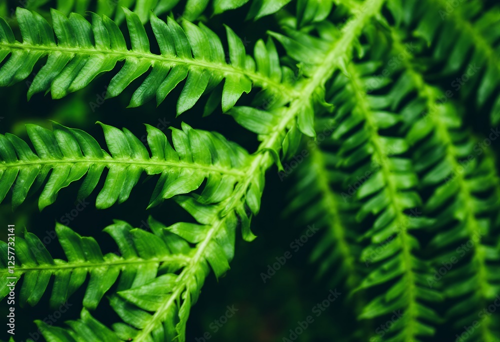 Intricate fern fronds create a symphony of vibrant green textures and patterns Intricate fern fronds create a symphony of vibrant green textures and patterns