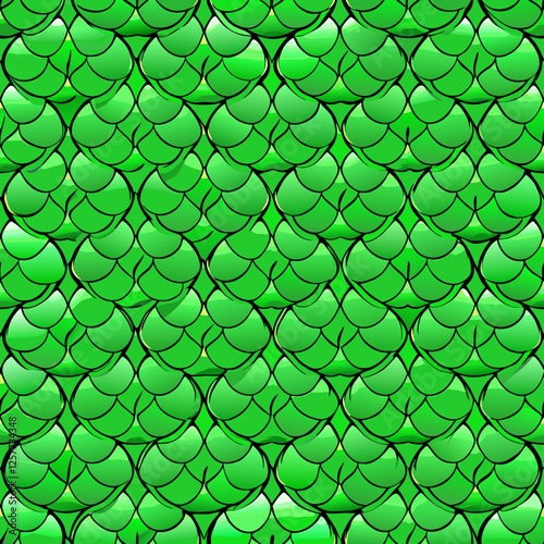 Seamless reptile skin texture with green scales