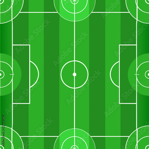 Seamless textured soccer field pattern in green tones