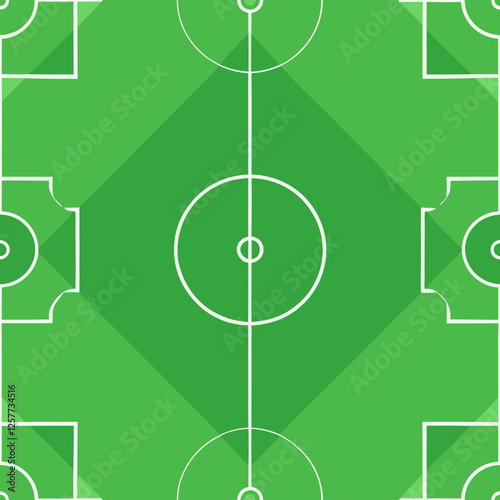 Seamless textured soccer field pattern in green tones
