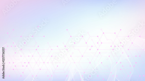 Modern health care or medical background design. Health care innovation concept. Horizontal header web banner. Abstract geometric background with hexagon shapes for medicine, science, chemistry.