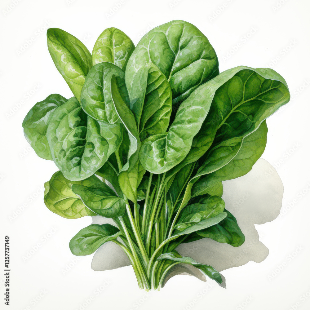 Fototapeta premium Fresh spinach leaves with vibrant green color and smooth texture, showcasing their natural beauty and health benefits. Perfect for salads, cooking, or smoothies