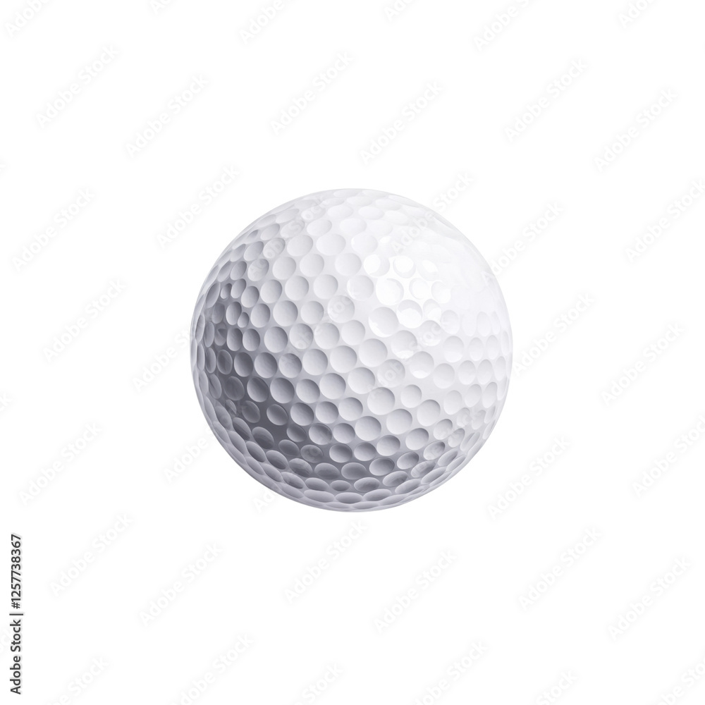 Close-Up of a Textured Golf Ball Isolated on a White Background Close-Up of a Textured Golf Ball Isolated on a White Background