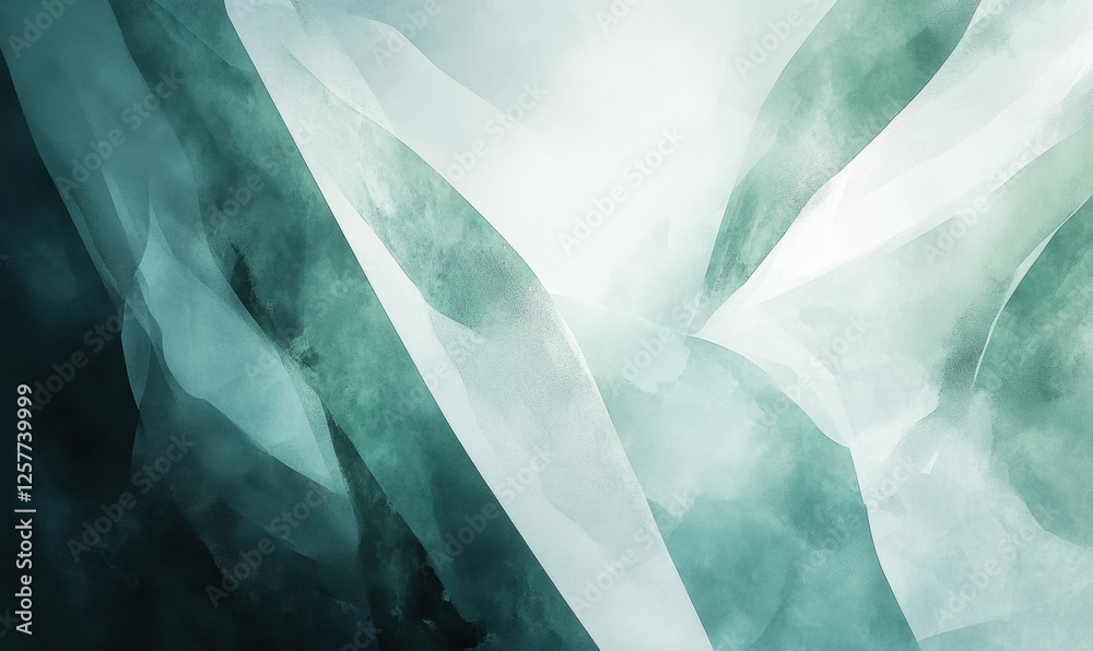 custom made wallpaper toronto digitalAbstract teal and white shapes, blurred background, design element