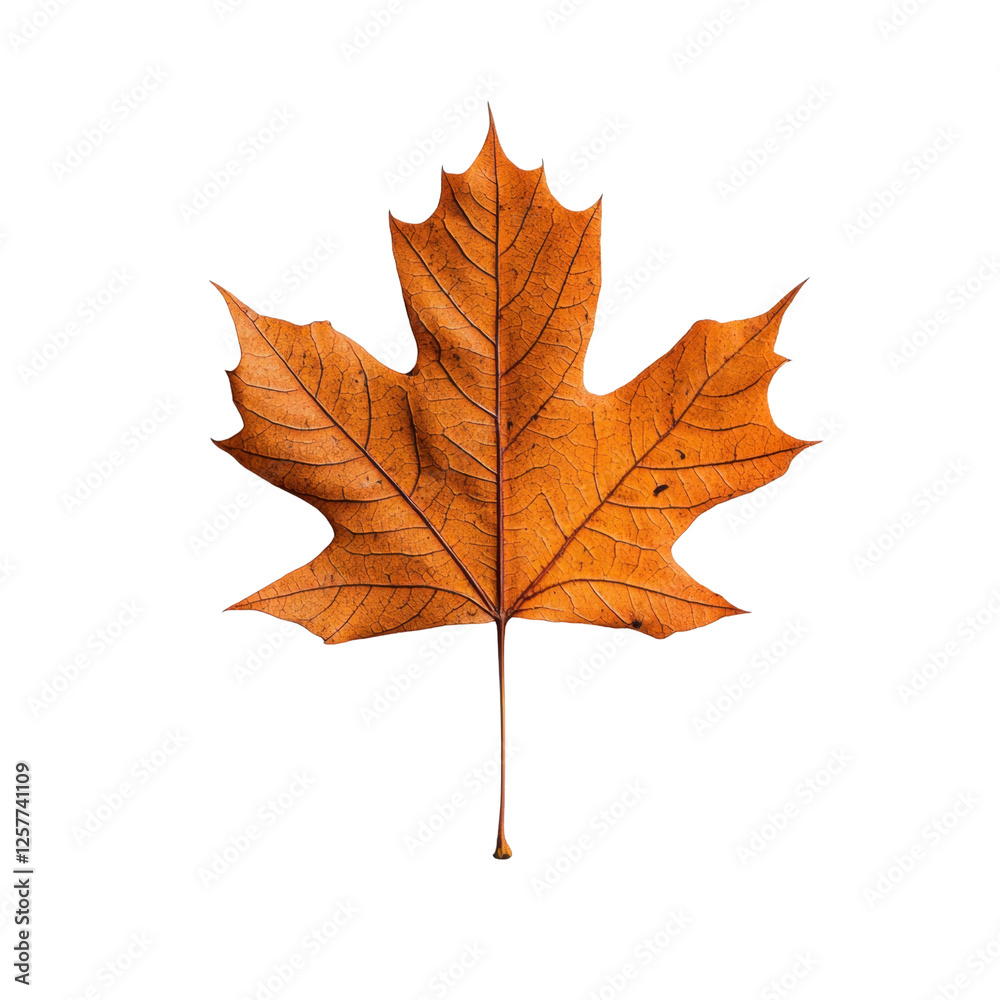 Fototapeta premium Vibrant Orange Maple Leaf Isolated on White Background