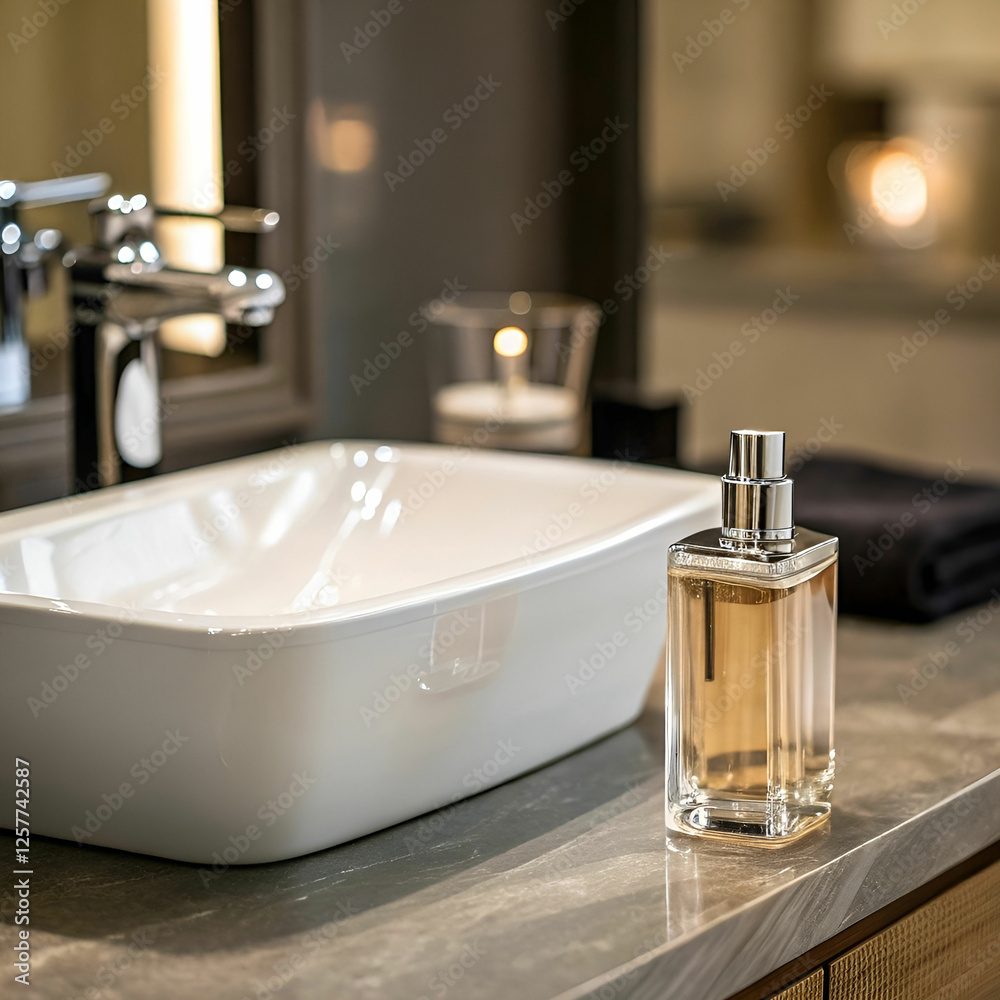 Shallow depth of field highlighting a modern sink and faucet Shallow depth of field highlighting a modern sink and faucet