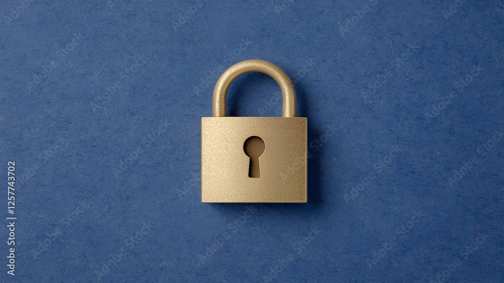 Ecommerce security measures digital padlock icon on online shop graphic design blue background Ecommerce security measures digital padlock icon on online shop graphic design blue background