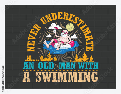 
Swim T Shirt Design, Adventure T Shirt, Custom t-shirt design, Outdoor, Mountain,T Shirt Design illustration
