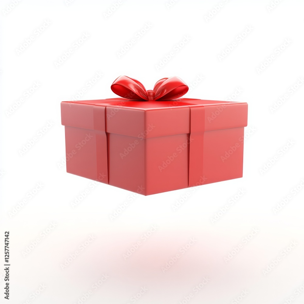 Obraz premium a red box levitating on white background 