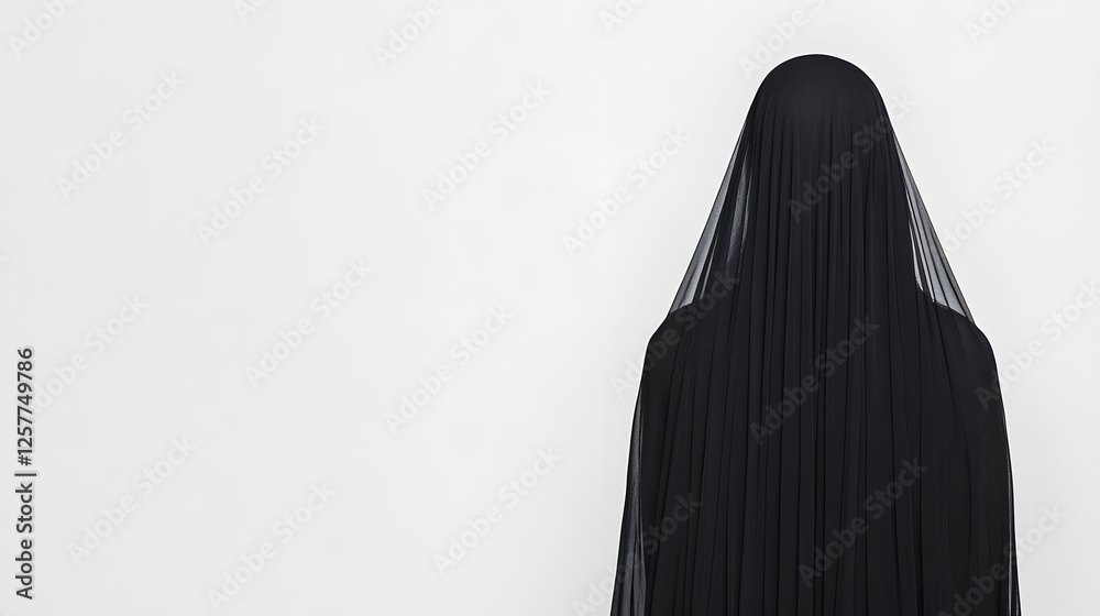 Collection model: Woman back view wearing black wedding dress.
Collection model: Woman back view wearing black wedding dress.