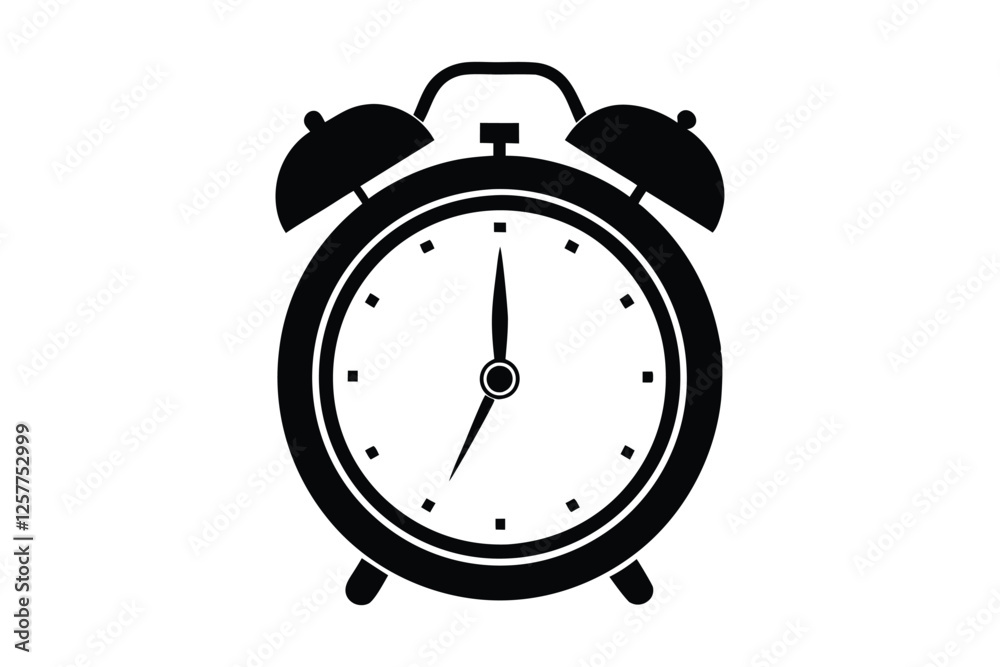 Silhouette vector art illustration of a classic analog alarm clock4.eps Silhouette vector art illustration of a classic analog alarm clock4.eps