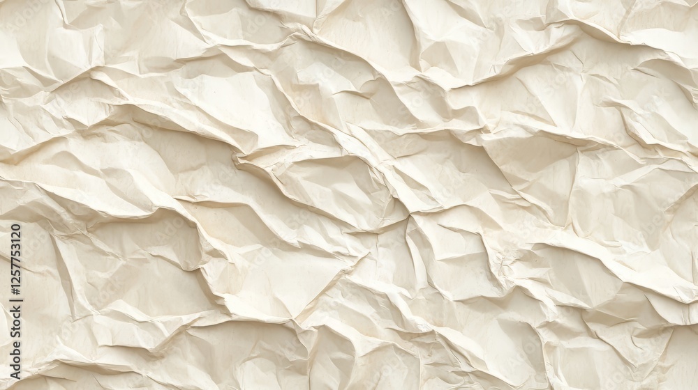 Obraz premium Texture of Wrinkled Beige Paper Sheet Design