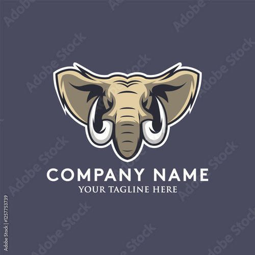 Elephant head logo design for sport