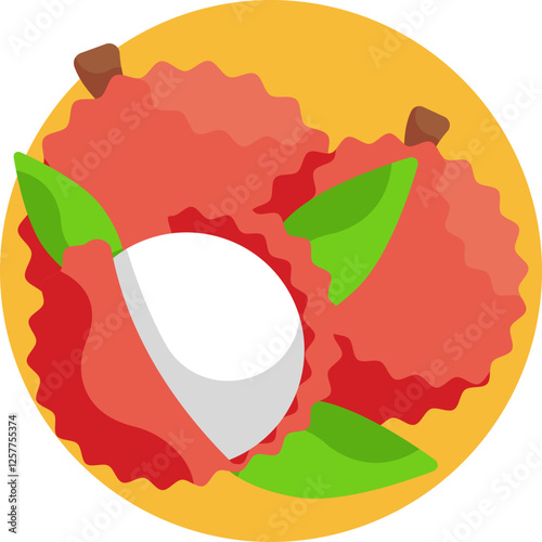 Lychee: A tropical fruit with a bumpy red skin and juicy, white flesh.