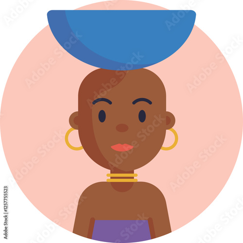 A female figure wearing colorful beads and clothing, symbolizing South Africa's indigenous customs.