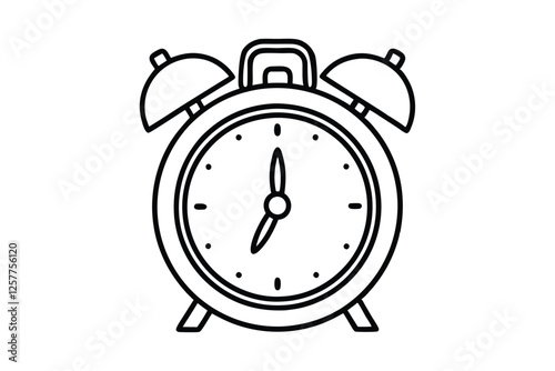 Line art vector illustration of a classic alarm clock4.eps