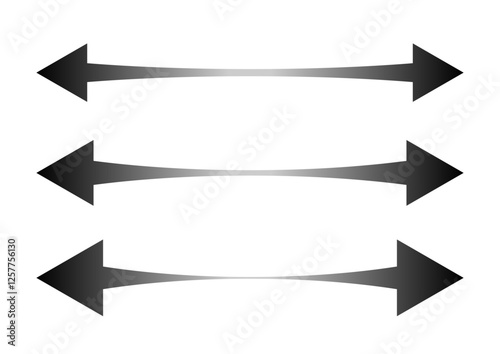 伸びる矢印のセット素材