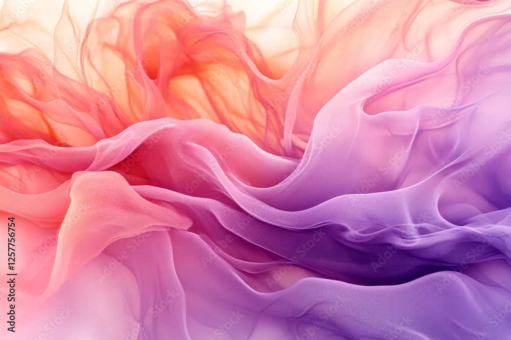 Fototapeta premium Abstract flowing pink and orange fabric with soft texture